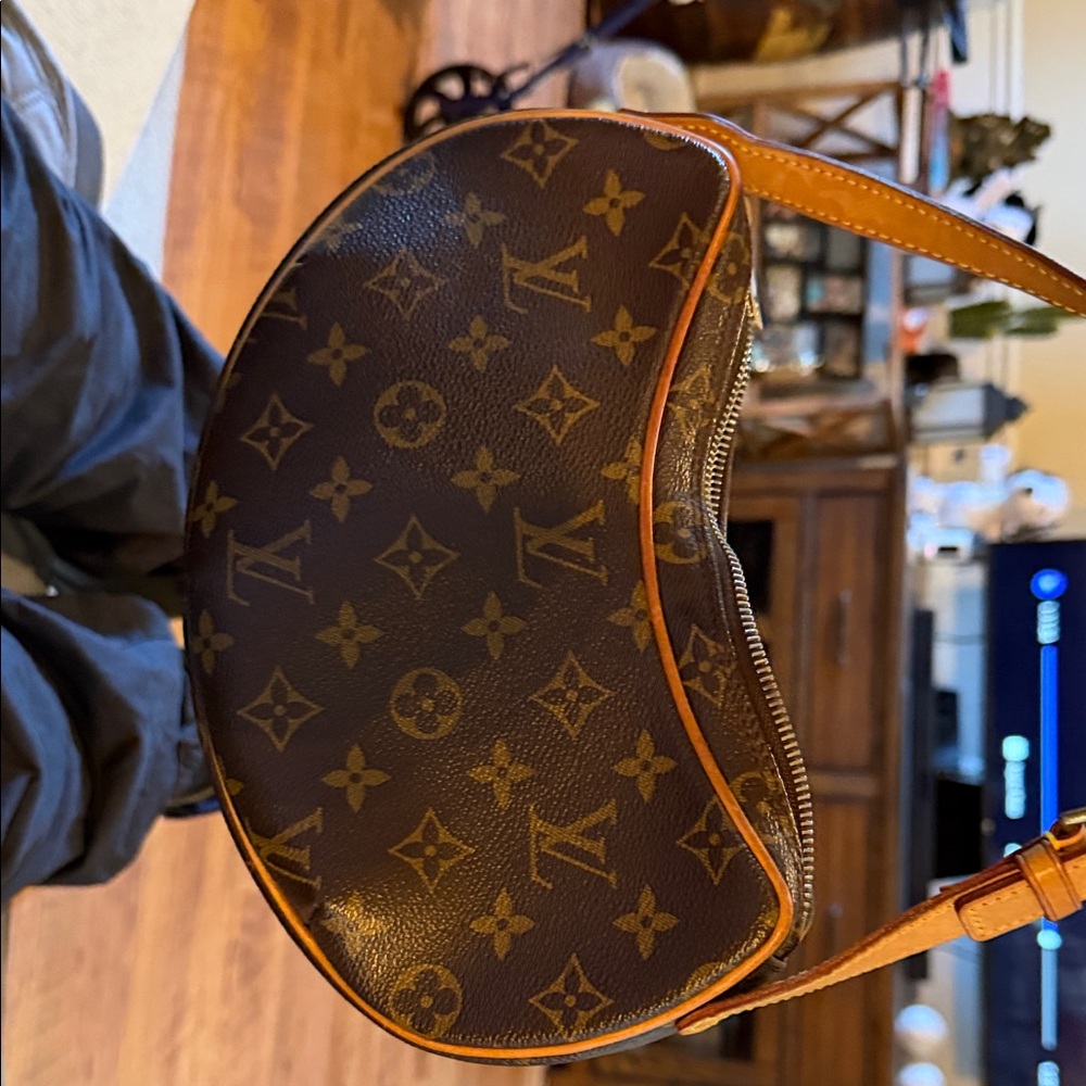 Louis Vuitton Brown and Tan Monogram Croissant Bag
